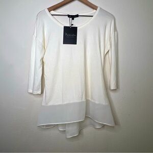 Philosofee Back Pleat T-shirt, Off White, size S NWT